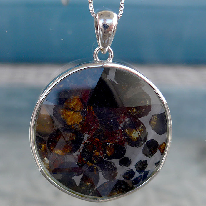 Large Star of David Cut Pallasite Pendant