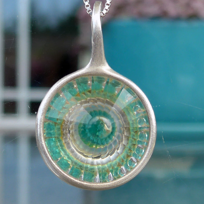 Paraiba Tourmaline Blue Green Wheel of Light Pendant by Brian Cook