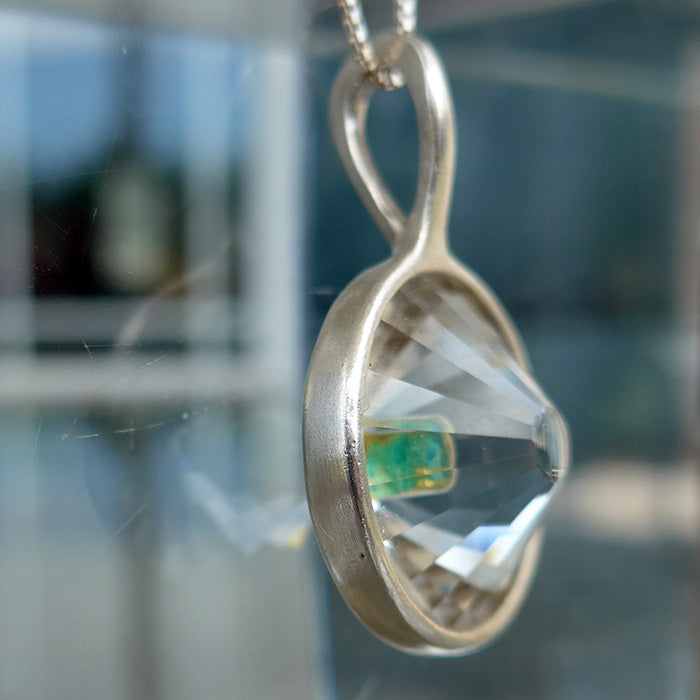 Paraiba Tourmaline Blue Green Wheel of Light Pendant by Brian Cook