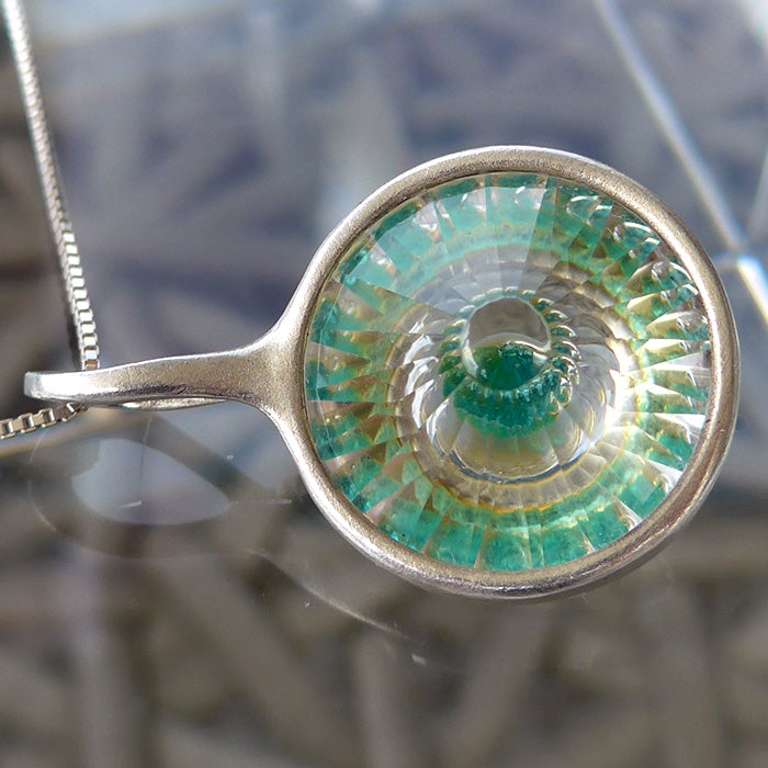 Paraiba Tourmaline Blue Green Wheel of Light Pendant by Brian Cook