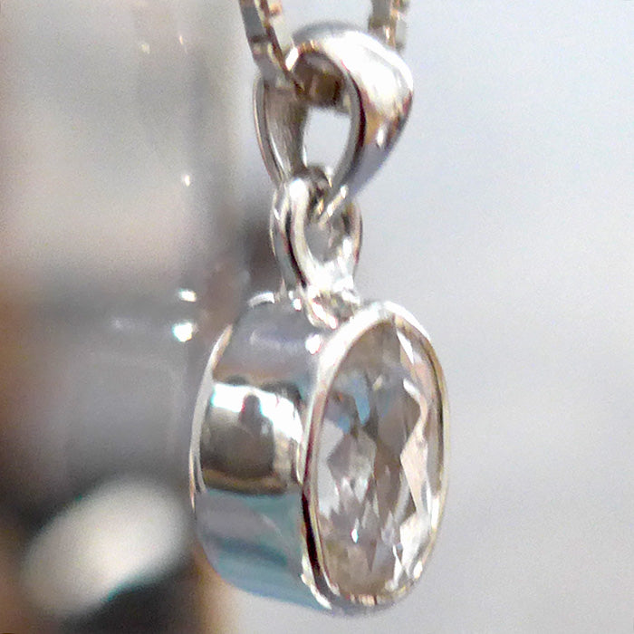 Petite Phenacite Oval Gemstone Pendant