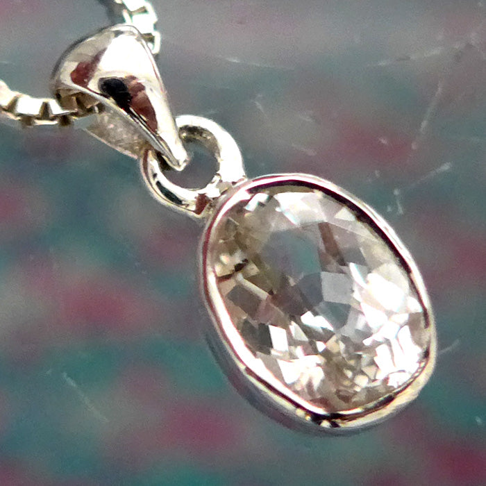 Petite Phenacite Oval Gemstone Pendant