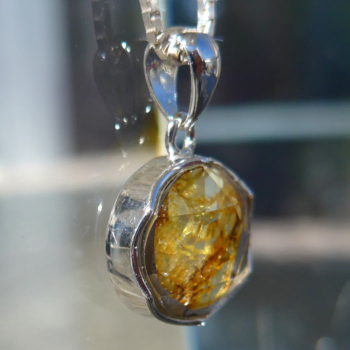 Petite Glowing Pallasite Pendant