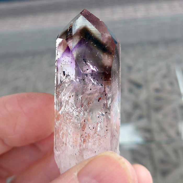 AAA Violet Splash Phantom Smoky Brandberg Amethyst Point