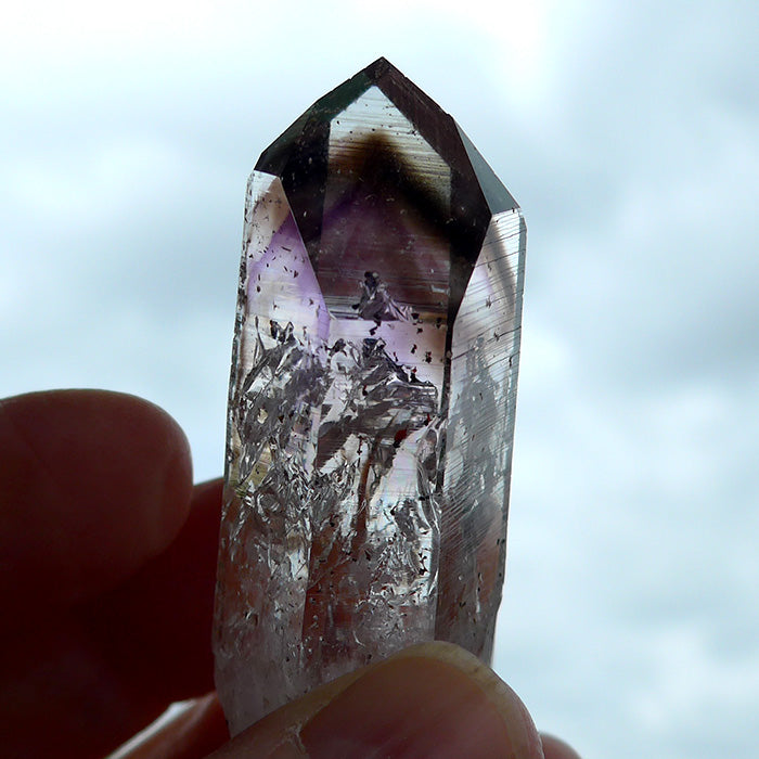 AAA Violet Splash Phantom Smoky Brandberg Amethyst Point