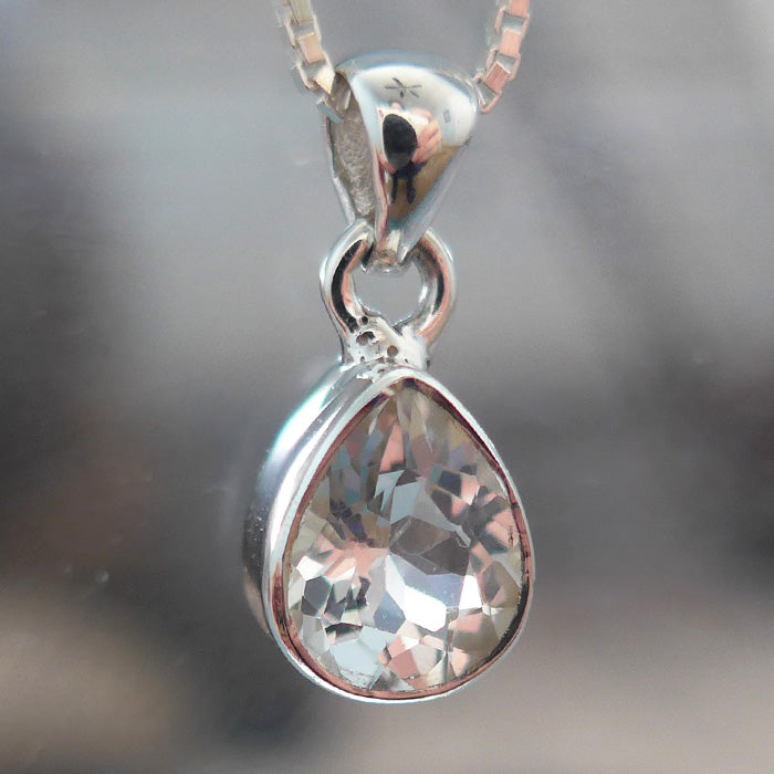 Petite Phenacite Teardrop Gemstone Pendant