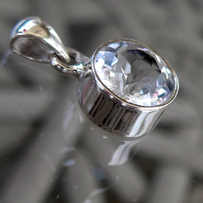 Petite Phenacite Round Gemstone Pendant