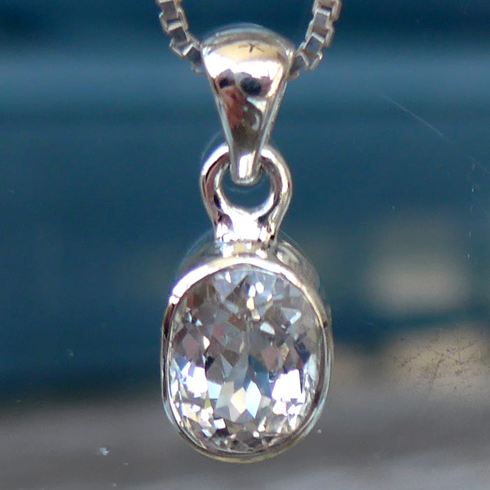 Brilliant Petite Oval Phenacite Pendant