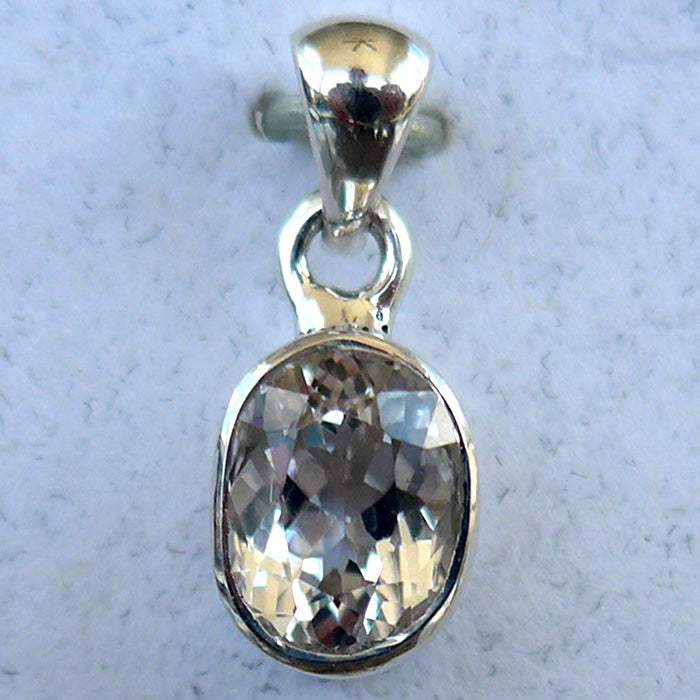 Brilliant Petite Oval Phenacite Pendant