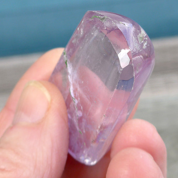 AAA Polished Pink Kunzite Long Rainbow Nugget