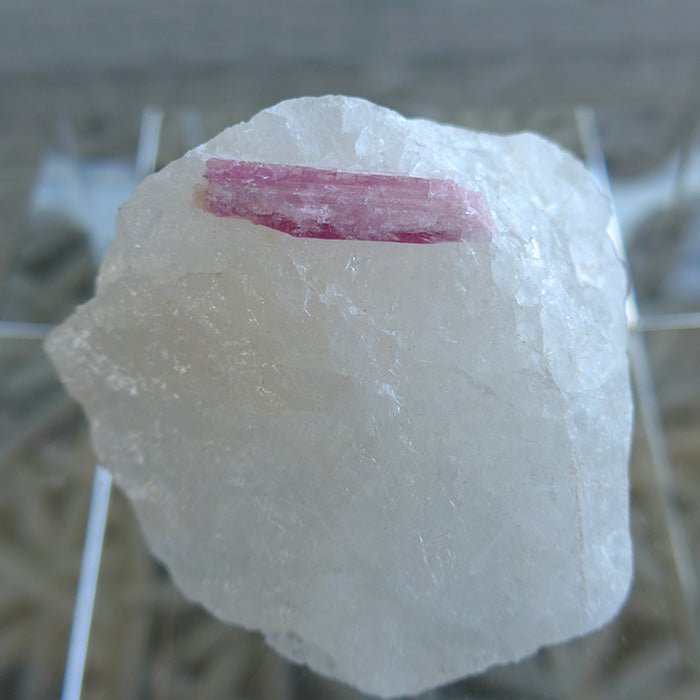 Pink Tourmaline Rod in Pale Aquamarine Matrix