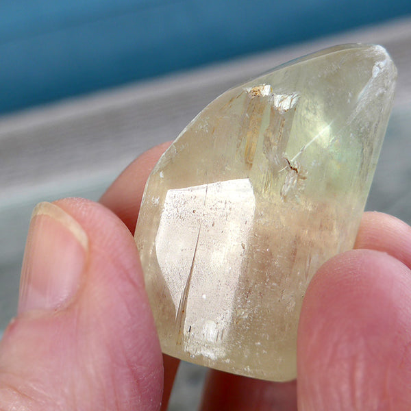 Polished Medicine Bag Yellow Kunzite Specimen