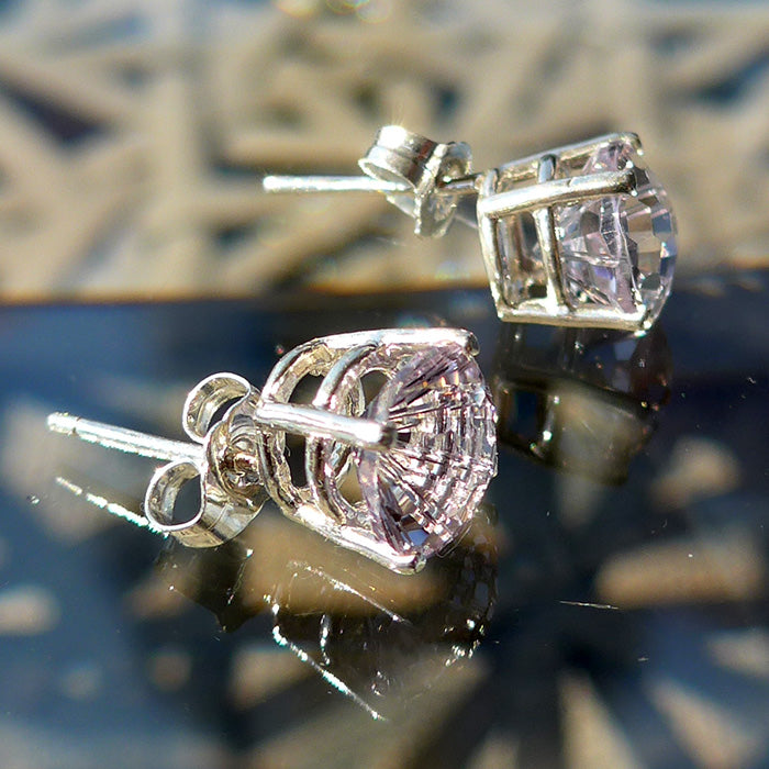 Amethyst Rose de France Luminous 8 mm Super Nova Stud Earrings
