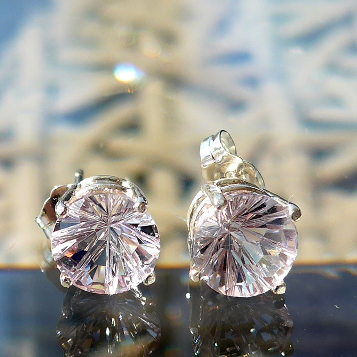 Amethyst Rose de France Luminous 8 mm Super Nova Stud Earrings