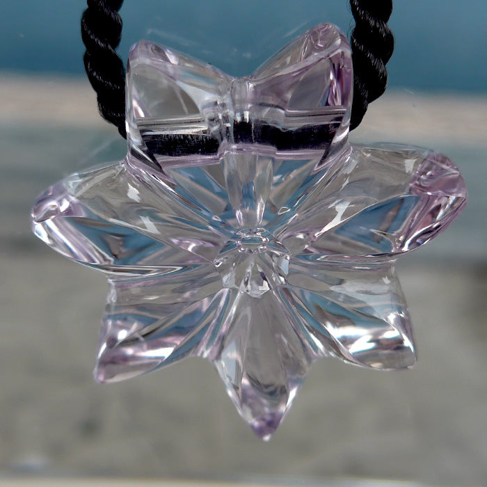 Ultra Clear Rose de France Amethyst Flower of Isis Pendant by Lawrence Stoller