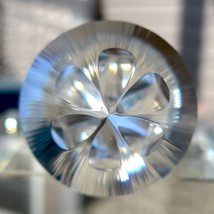 COLLECTOR'S ITEM: Slender 6 Flower Petal 144 Facet Vogel Phi Crystal Healing Wand by Ray Pinto