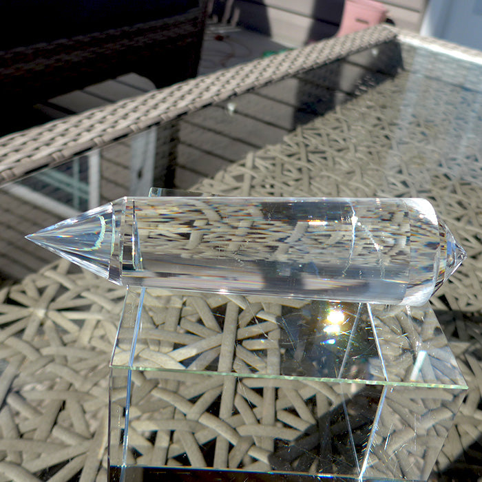 COLLECTOR'S ITEM: Slender 6 Flower Petal 144 Facet Vogel Phi Crystal Healing Wand by Ray Pinto