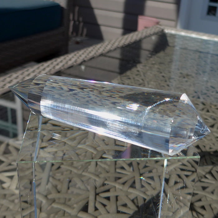 COLLECTOR'S ITEM: Slender 6 Flower Petal 144 Facet Vogel Phi Crystal Healing Wand by Ray Pinto