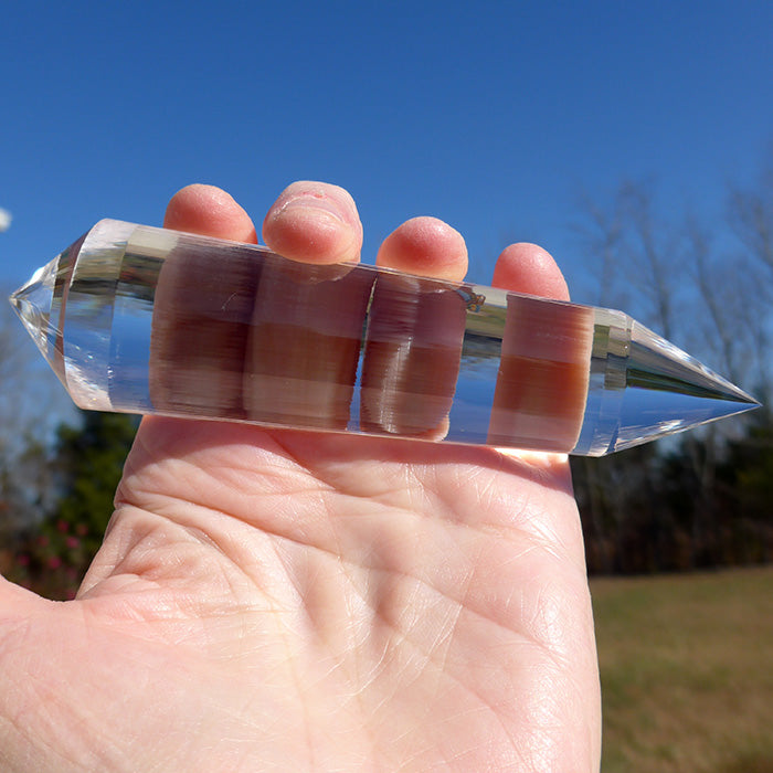 COLLECTOR'S ITEM: Slender 6 Flower Petal 144 Facet Vogel Phi Crystal Healing Wand by Ray Pinto