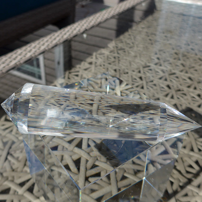 COLLECTOR'S ITEM: Slender 6 Flower Petal 144 Facet Vogel Phi Crystal Healing Wand by Ray Pinto