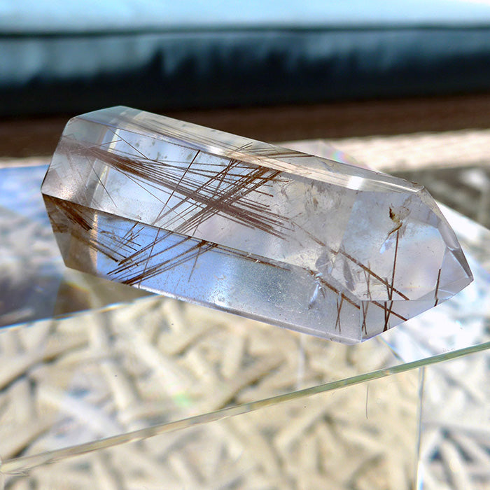 Polished Red Rutile Channeling Generator