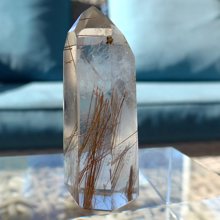 Polished Red Rutile Channeling Generator