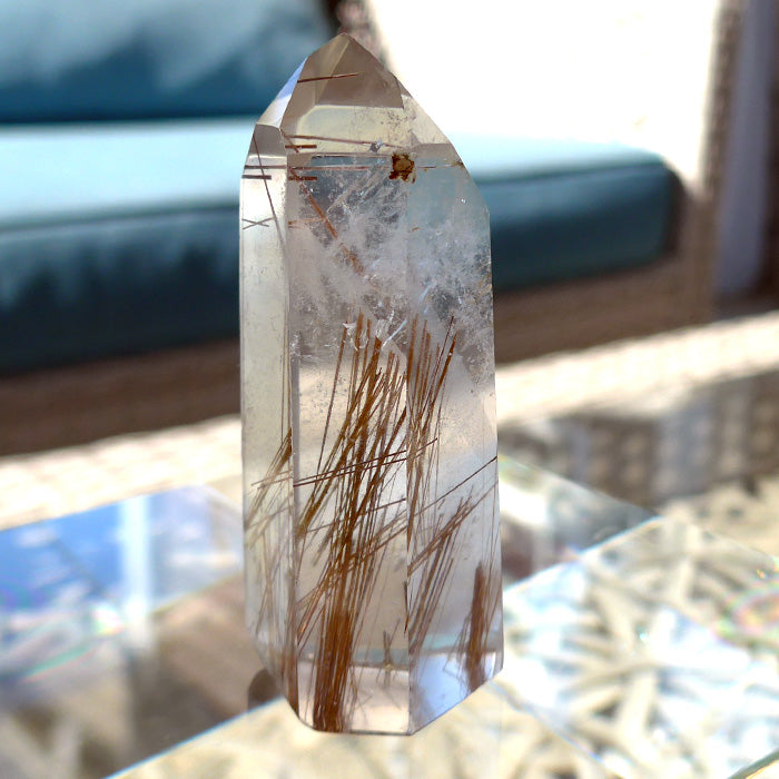 Polished Red Rutile Channeling Generator