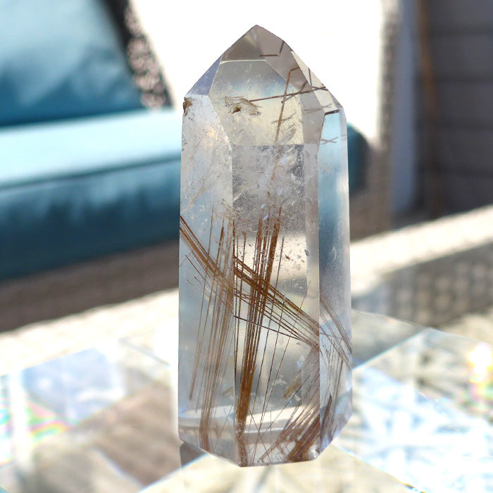 Polished Red Rutile Channeling Generator