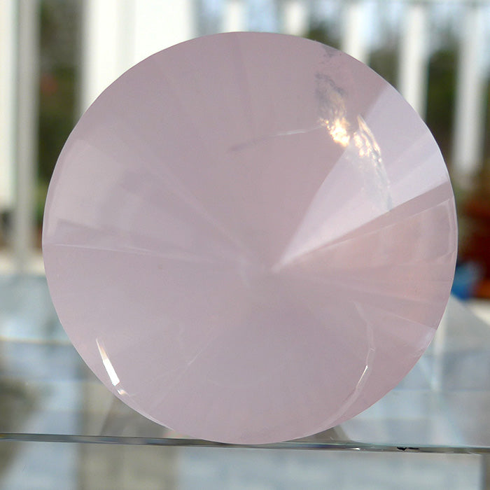 Luminous 48 Facet Rose Quartz Vogel Wand by David Zhuang