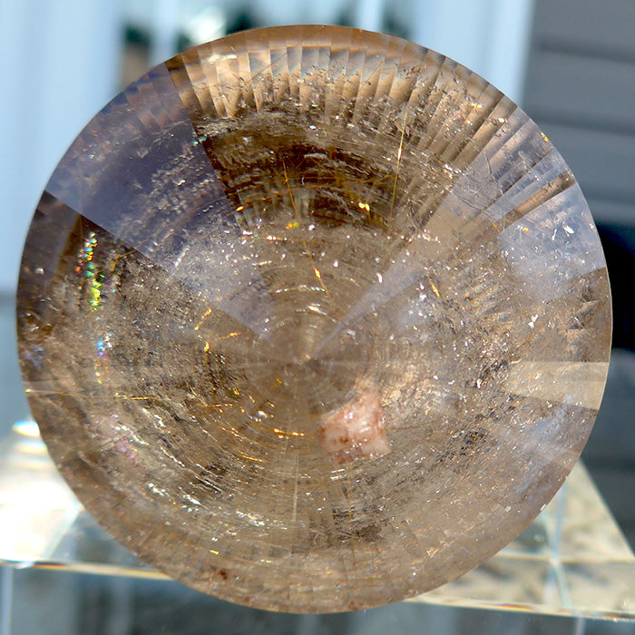 COLLECTOR'S ITEM: Fat Golden Rutile Quartz 144 Facet Vogel Wand by Ray Pinto