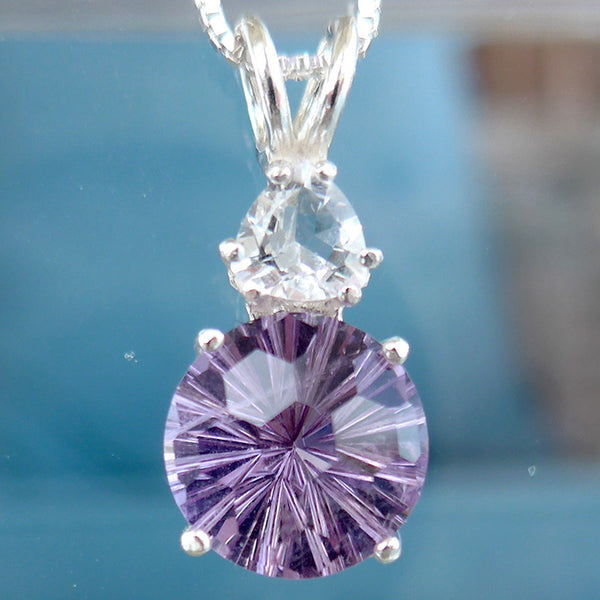 Amethyst Rose de France Super Nova with Clear Quartz Crown