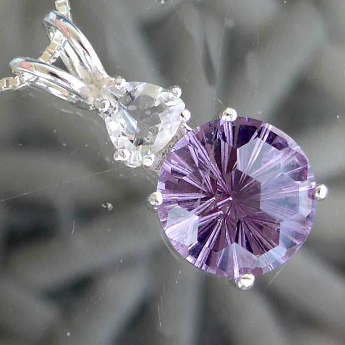 Amethyst Rose de France Super Nova with Clear Quartz Crown