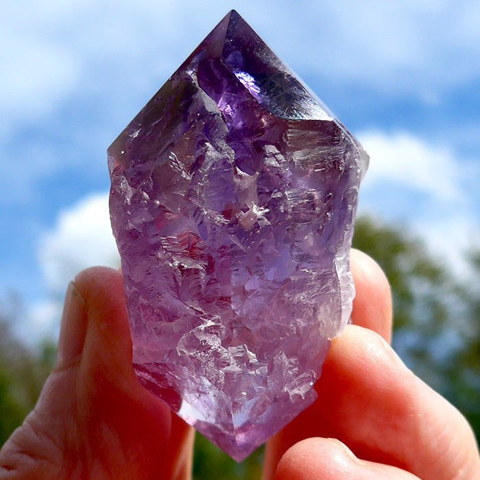 Semi Polished Double Terminated Rainbow Ametrine Nugget
