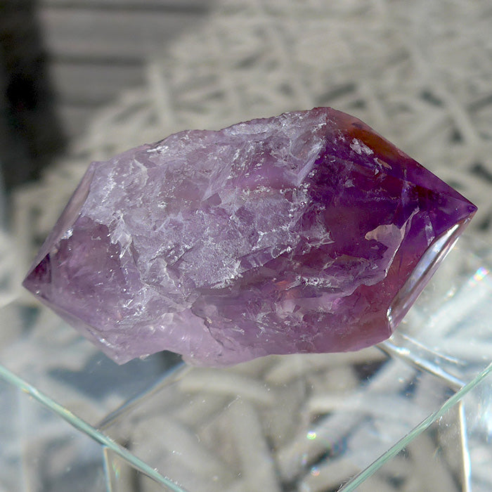 Semi Polished Double Terminated Rainbow Ametrine Nugget