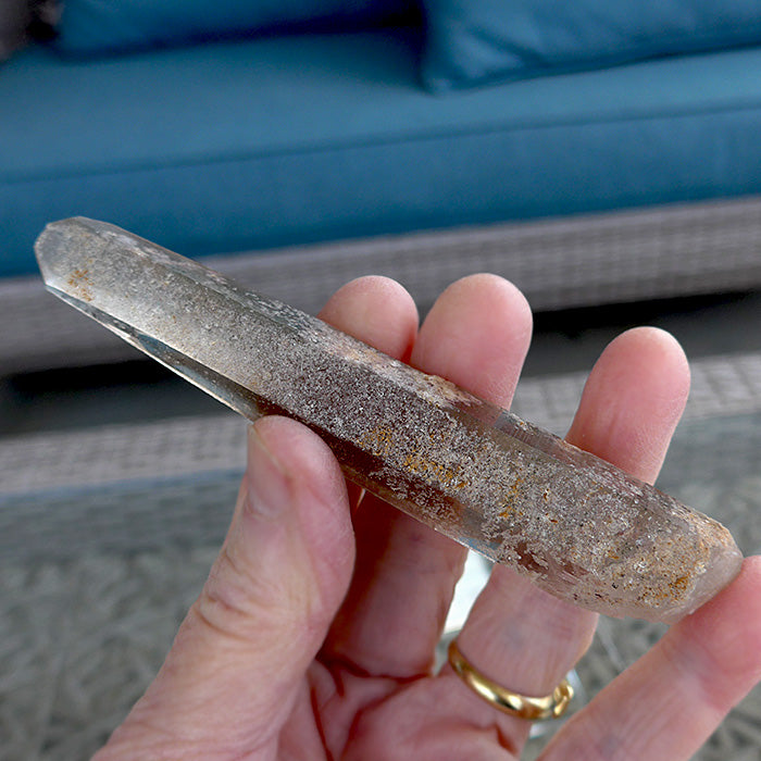 Shadow Lemurian Wand with Anatase and Temple Markings