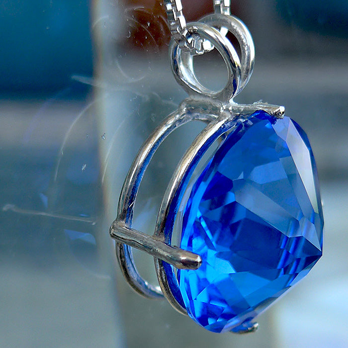 Siberian Blue Radiant Heart Pendant