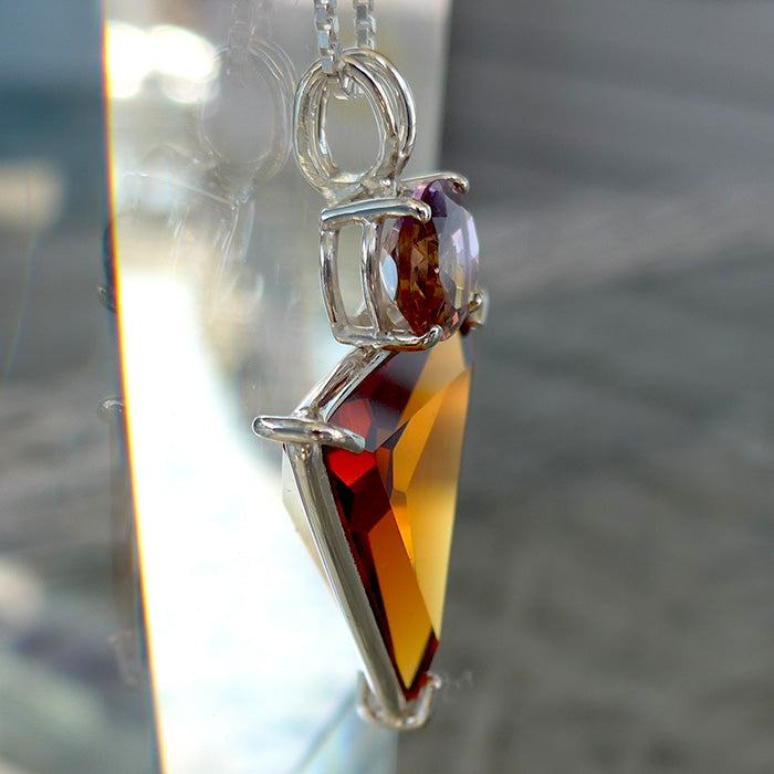 Siberian Gold Quartz Angelic Star with Large Oval Ametrine