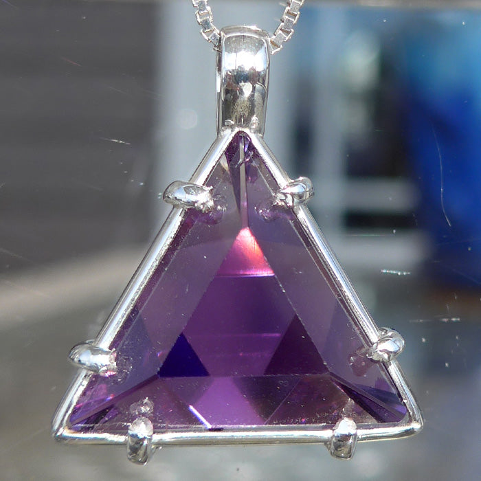 Non Tarnishing Small Amethyst Star of David Pendant by Kings Amao
