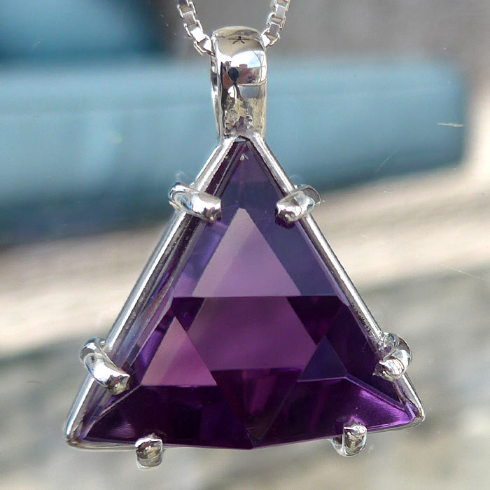 Non Tarnishing Small Amethyst Star of David Pendant by Kings Amao