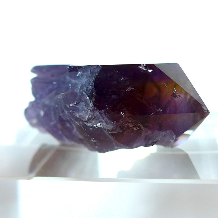Stunning Semi Polished Rainbow Ametrine Wand with Massage Tip by Lawrence Stoller
