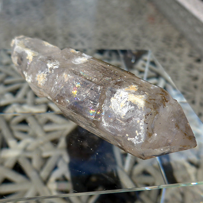 Fat Tibetan Quartz Rainbow DT Scepter with Bridge Crystal