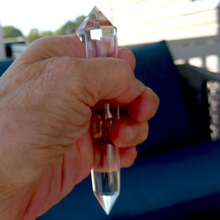 Translucent Octagonal Clear Quartz Vogel Wand