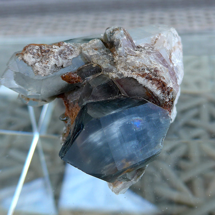 Indigo Quartz Elestial Cluster on Matrix