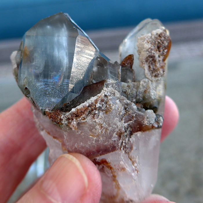 Indigo Quartz Elestial Cluster on Matrix