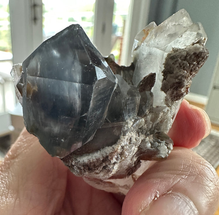 Indigo Quartz Elestial Cluster on Matrix