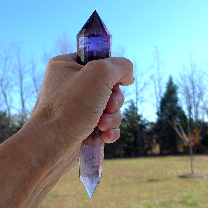Long Slender 24 Facet Bolivian Ametrine Vogel Wand by David Zhuang