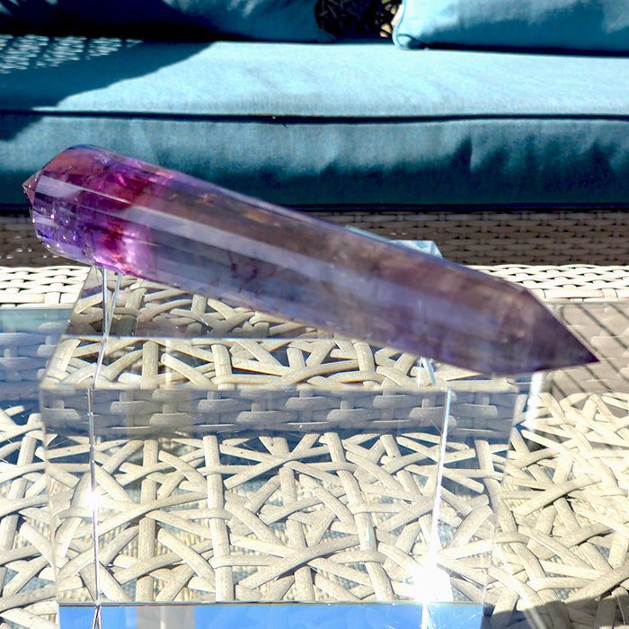 Long Slender 24 Facet Bolivian Ametrine Vogel Wand by David Zhuang
