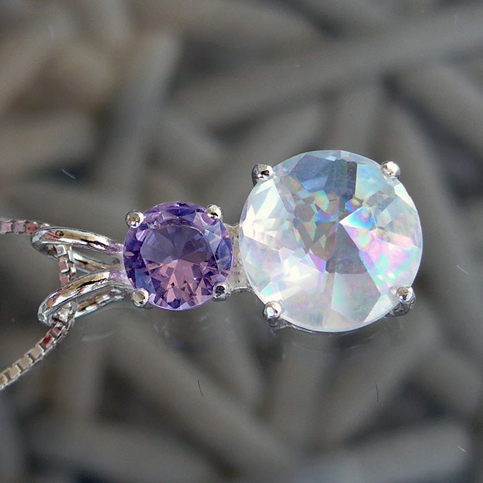 Angel Aura Mini Radiant Heart with Round Ruby Lavender Crown