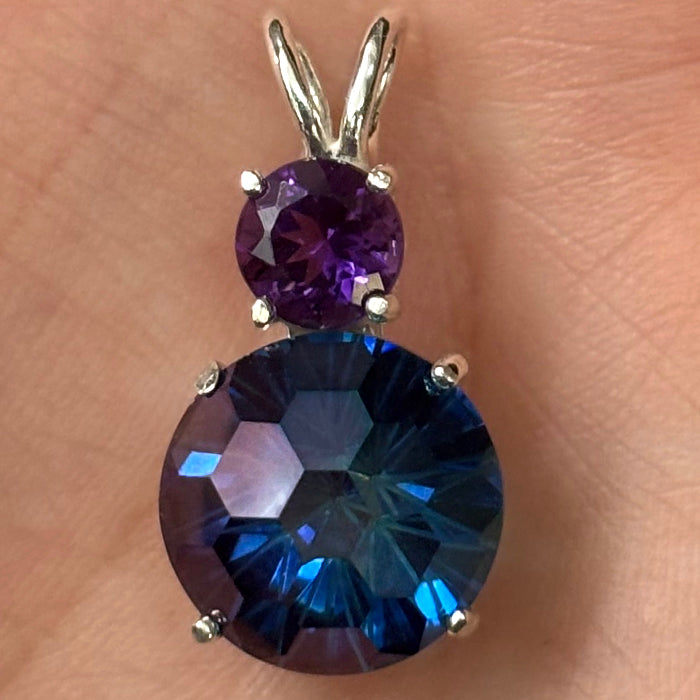 Aqua Aura Super Nova with Round Amethyst Crown