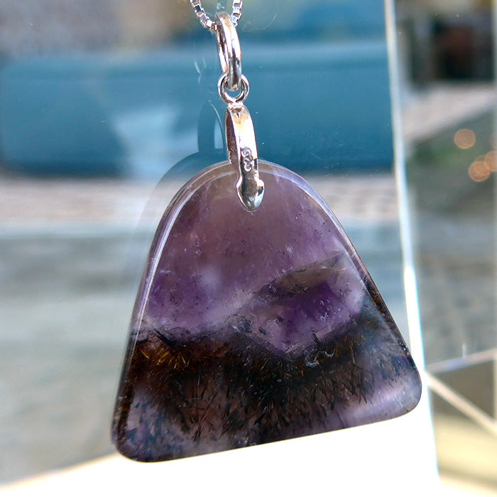 Purple Splash Rutilated Auralite Pendant